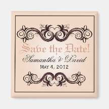 Arabesque Save the Date (blush pink) Magnets