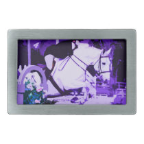 arabian horse jumping purple posterized belt buckles