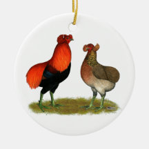 Araucana Red Pair Christmas Tree Ornaments