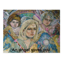 Archangel Mikhail and angels., An angel saves you. Post Cards