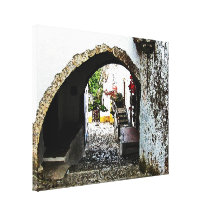 Archway in Obidos Portugal Stretched Canvas Print