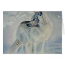 "Arctic Wolf In Winter" Christmas Card