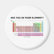 Are You In Your Element? (Periodic Table Humour) Magnets