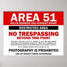 Area 51 - Restricted Area Print