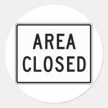 Area Cosed Street Sign Round Sticker