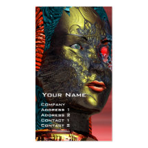 ARES CYBORG  , Red Yellow Business Card Template