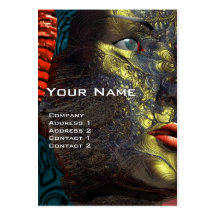 ARES CYBORG  , Red Yellow Business Card Template