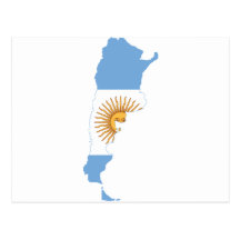 Argentina Flag map AR Postcard