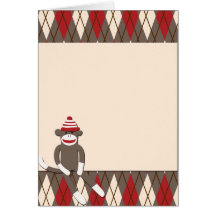 Argyle Sock Monkey Cards