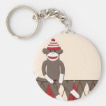 Argyle Sock Monkey Keychain