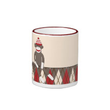 Argyle Sock Monkey Mugs