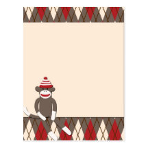 Argyle Sock Monkey Postcards