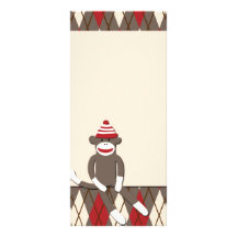 Argyle Sock Monkey Rack Card