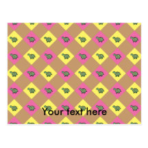 Argyle turtle pattern on brown post cards
