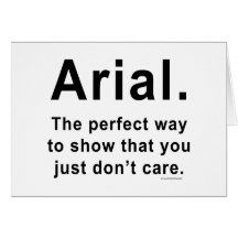 Arial Font Humour Mug Greeting Card