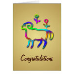 Aries Zodiac Star Sign Colour Line Greeting Cards