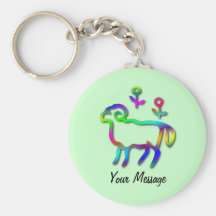 Aries Zodiac Star Sign Colour Line Keychain