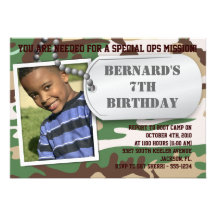 Army Dog Tag Birthday Invitation
