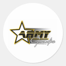 Army Grandpa Round Stickers