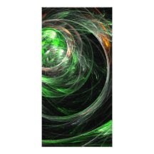 Around the World Green Abstract Art Photo Card