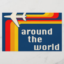 around the world : retro stripes flyer