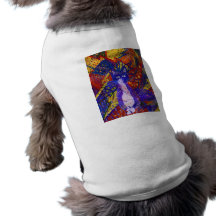 Arriving - Wild Party in Red, Yellow & Blue Dog Tee Shirt