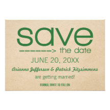 Arrow Typography Save the Date Announcement, Green