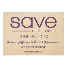 Arrow Typography Save the Date, Violet Invitations
