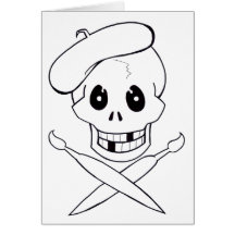 Arrrrtist Pirate (Skull and Crossbones) Greeting Cards