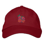 Art Cap: Hibiscus Flowers. Red. embroidered hats