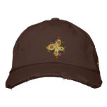 Art Cap: John Dyer Chocolate Cap Yellow Butterfly embroidered hats