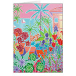 Art Card: Patchwork Flowers and Pink Sky, Menton cards