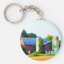 Art Deco Barn Key Chain