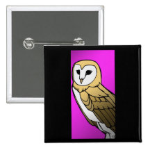 Art Deco Barn Owl (purple) Pin
