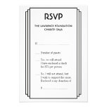 Art Deco black stacked frame gold RSVP response Personalized Invitation