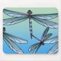 Art Deco Dragonfly Mouse Pad
