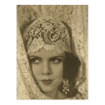 Art deco face post cards