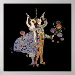 Art Deco Party Goers Square Poster