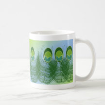 Art Deco Peacock Feather Mug