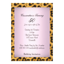 Art Deco Pink 50th Birthday Invitation