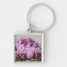 Art Deco Style Peony Key Chains