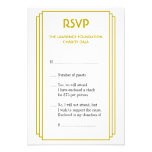 Art Deco tan stacked frame gold RSVP response Personalized Announcement