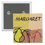 Art fruit pears cooking baking name badge buttons