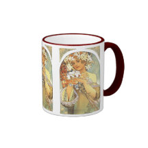 Art Nouveau - Alphonse Mucha "Flower" Coffee Mug