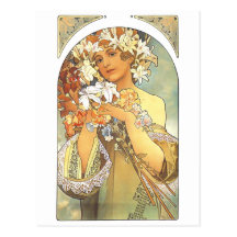 Art Nouveau - Alphonse Mucha "Flower" Postcards