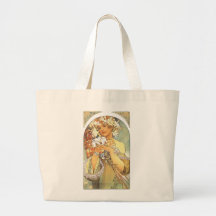 Art Nouveau - Alphonse Mucha "Flower" Tote Bag