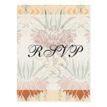 art nouveau bold floral decorative pattern post card