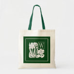 Art Nouveau Daffodil Monogram Tote Bag
