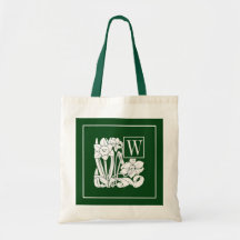 Art Nouveau Daffodil Monogram Tote Bag