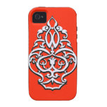 Art nouveau design element over Tangerine Tango Vibe iPhone 4 Cases